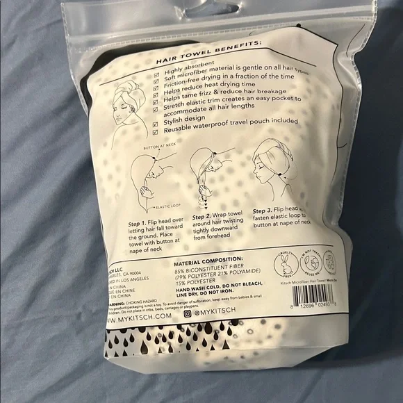 Kitsch Soft Cream Hair Towel - Picture 2 of 8